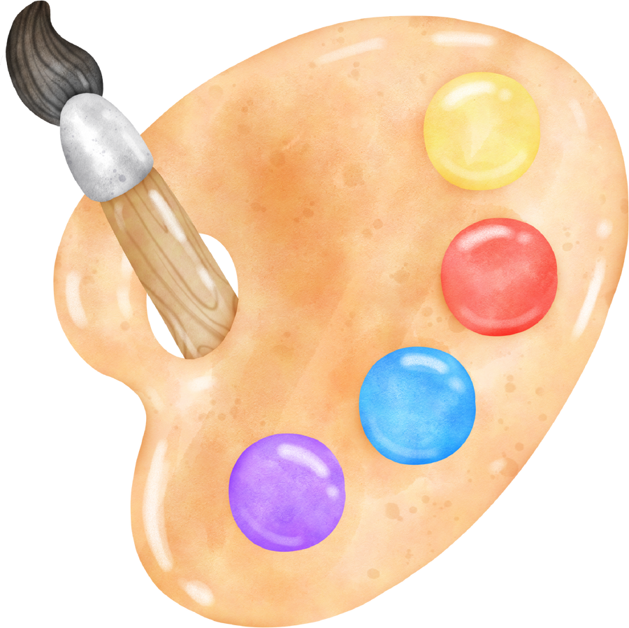 Paint Palette Watercolor Illustration